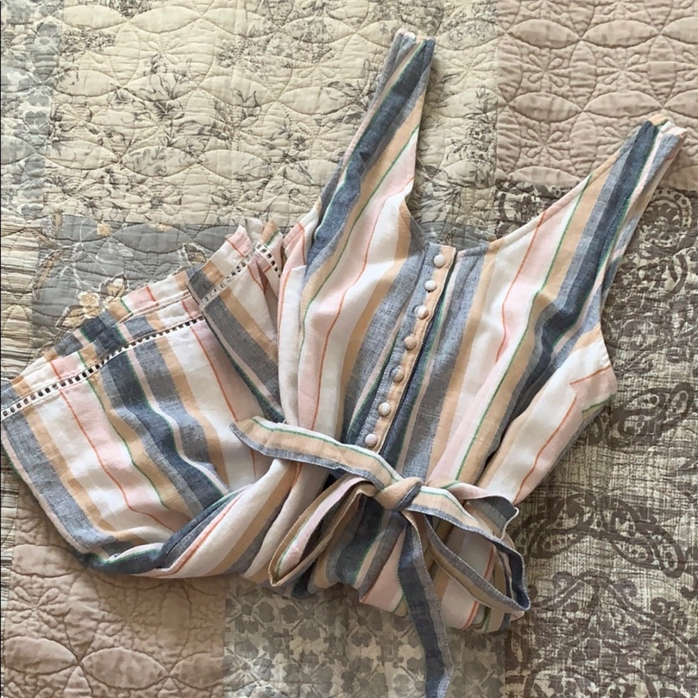 American Eagle V-Neck Button Front Romper